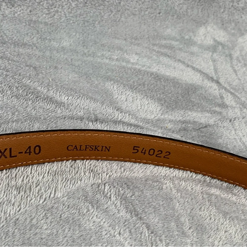 SAS‎ Belt XXL 40 Brown with Brass Buckle Made in USA Calfskin Croc Embossed Flaw